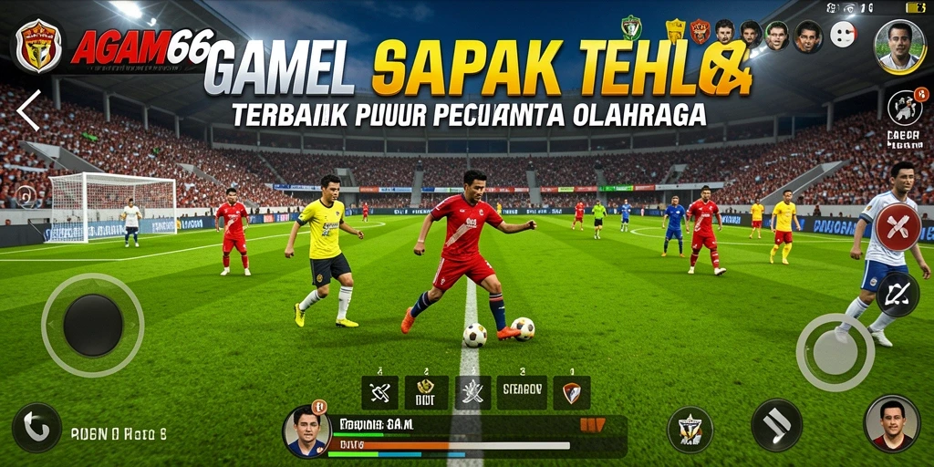 Screenshot AGAM66 menampilkan aksi seru di lapangan sepak bola.
