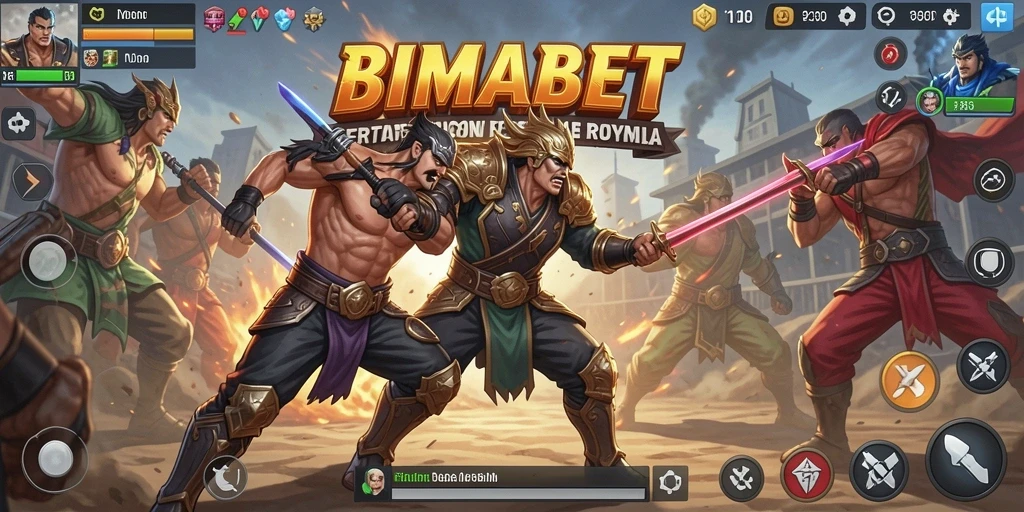 Tangkapan layar gameplay <strong>BIMABET</strong> yang menampilkan aksi Battle Royale yang seru.