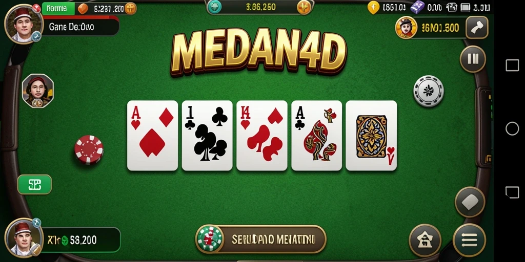 Tampilan gameplay seru dari MEDAN4D dengan elemen Domino.