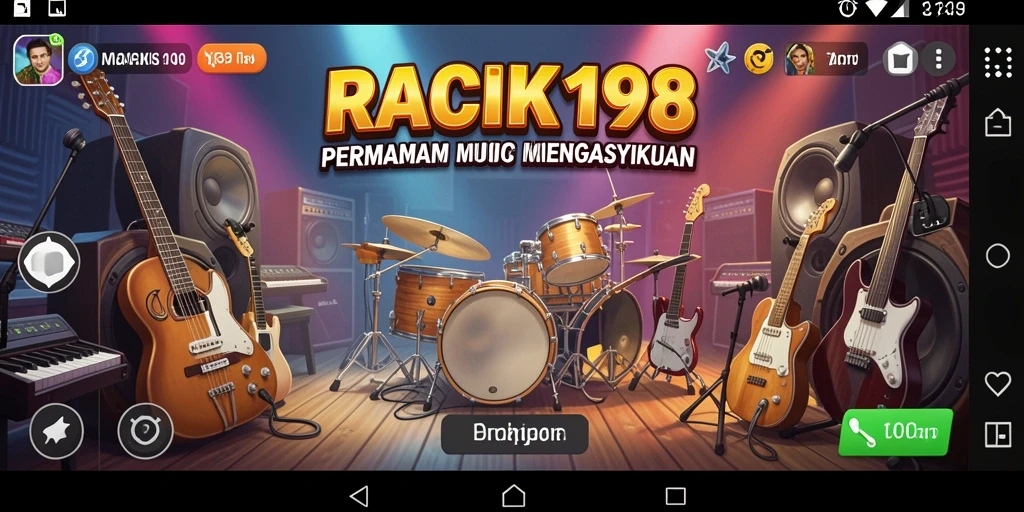 Tampilan gameplay RACIK198 yang penuh warna dan energik.