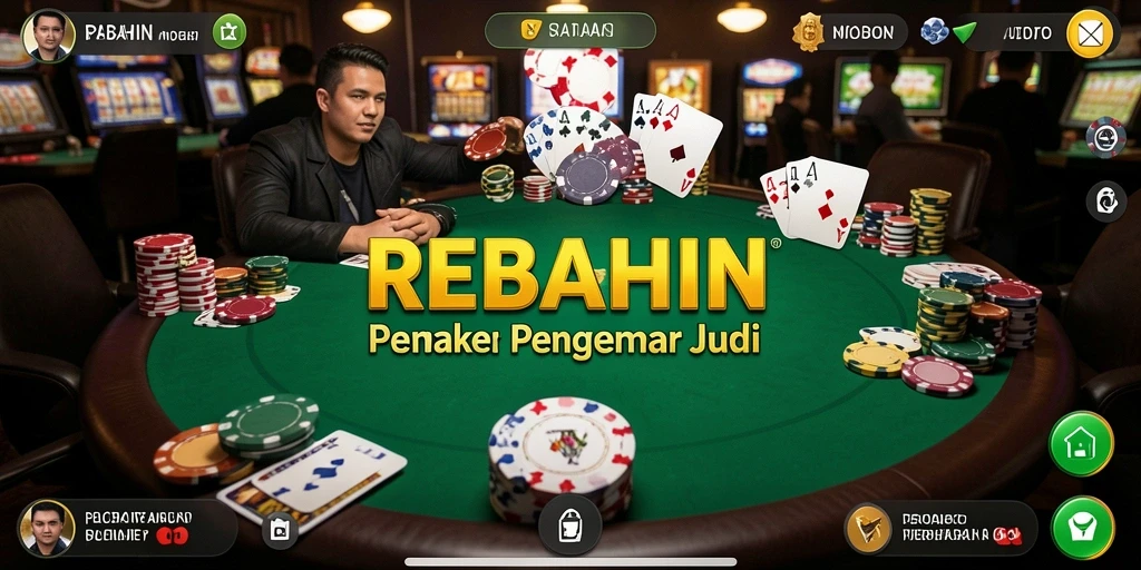 Tampilan gameplay seru di aplikasi REBAHIN permainan Poker.