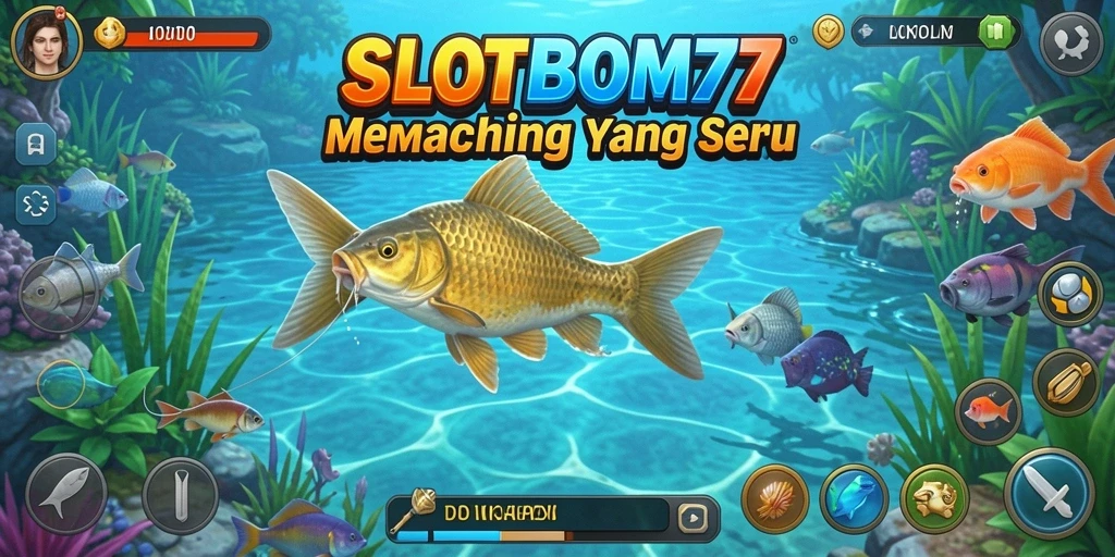 Tangkapan ikan yang berwarna-warni di SLOTBOM77 selama gameplay.