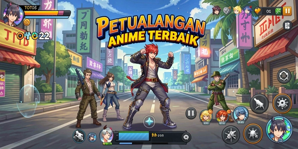 Tangkapan layar TOTO22 menampilkan aksi pertempuran karakter anime yang dinamis.