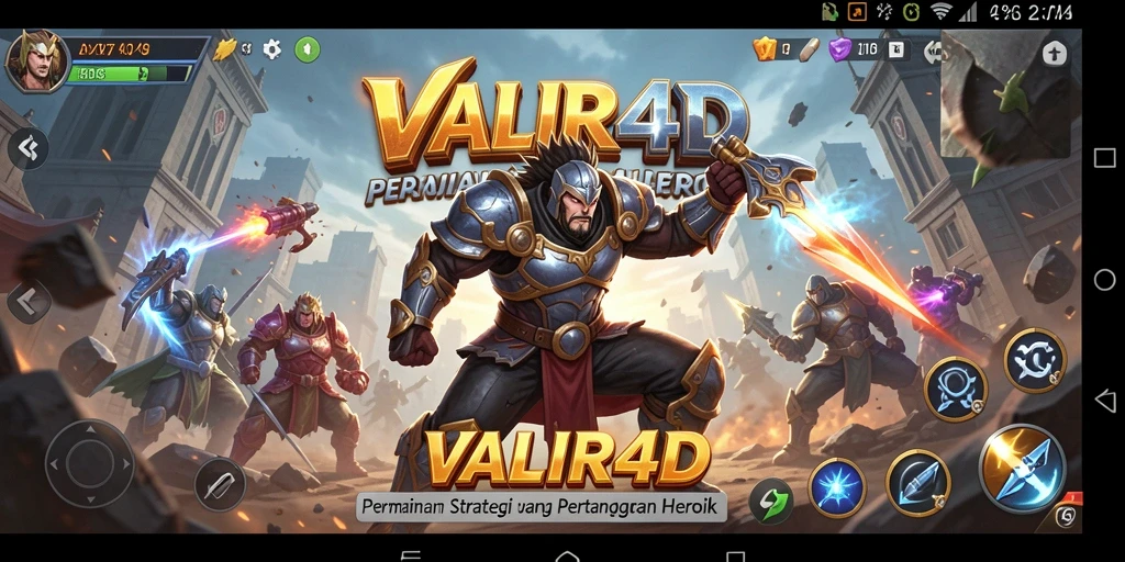 Screenshot utama VALIR4D menunjukkan pertarungan strategis yang menantang.